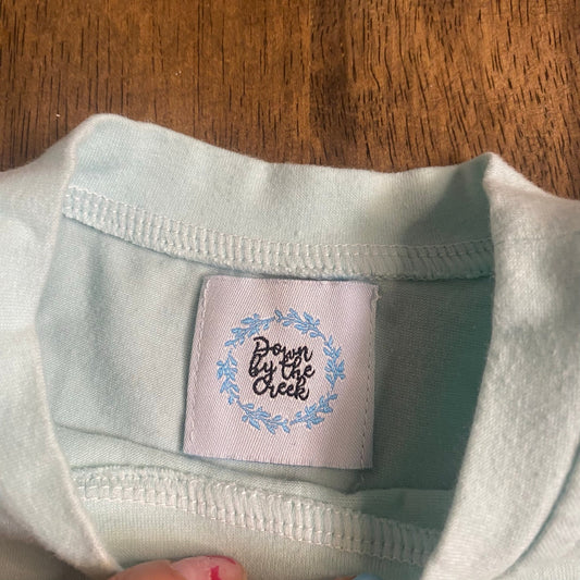 Boutique light blue cow embroidered short sleeve shirt SIZE 12-18M