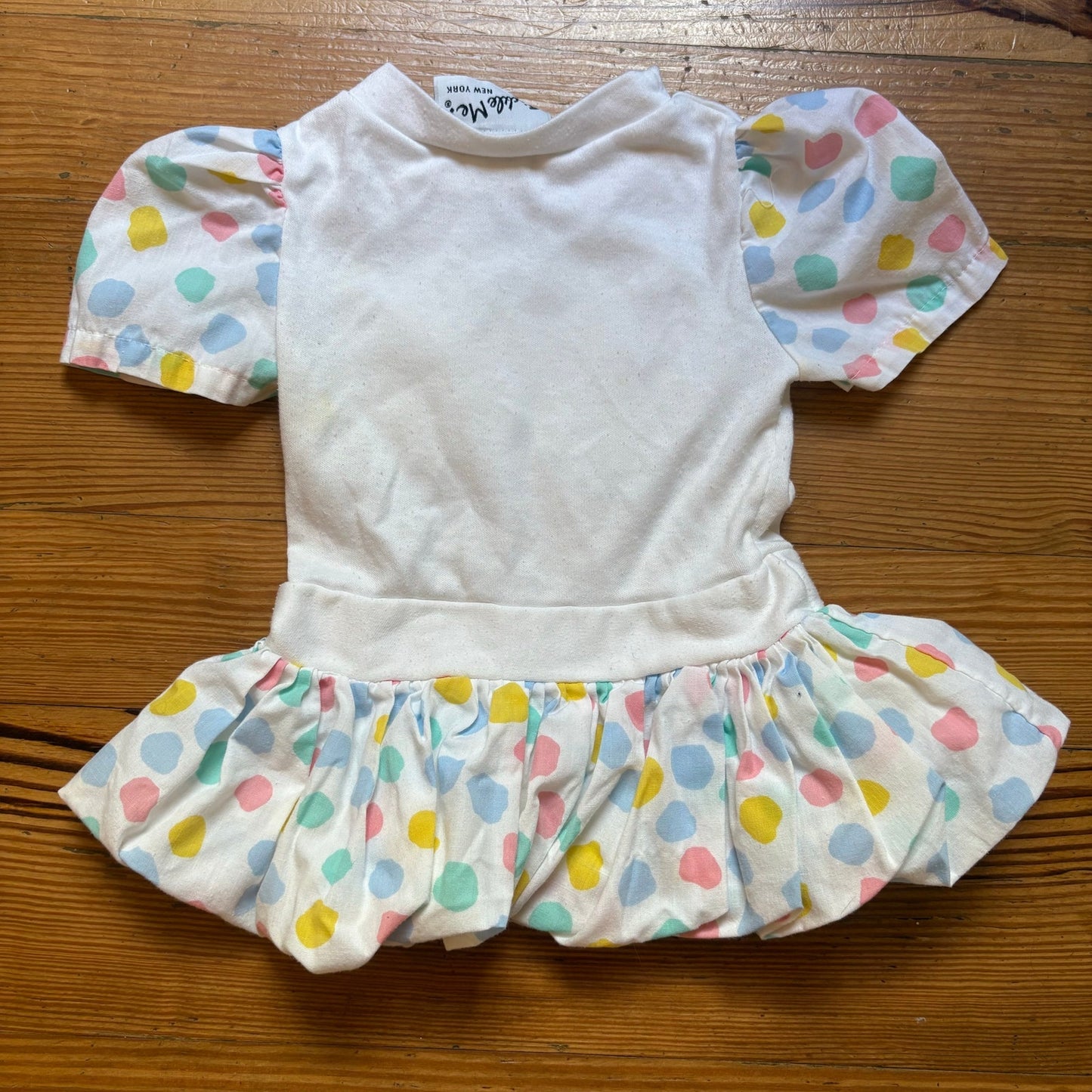Tickle Me vintage 90s white ice cream sundae polka dot shirt SIZE 12M