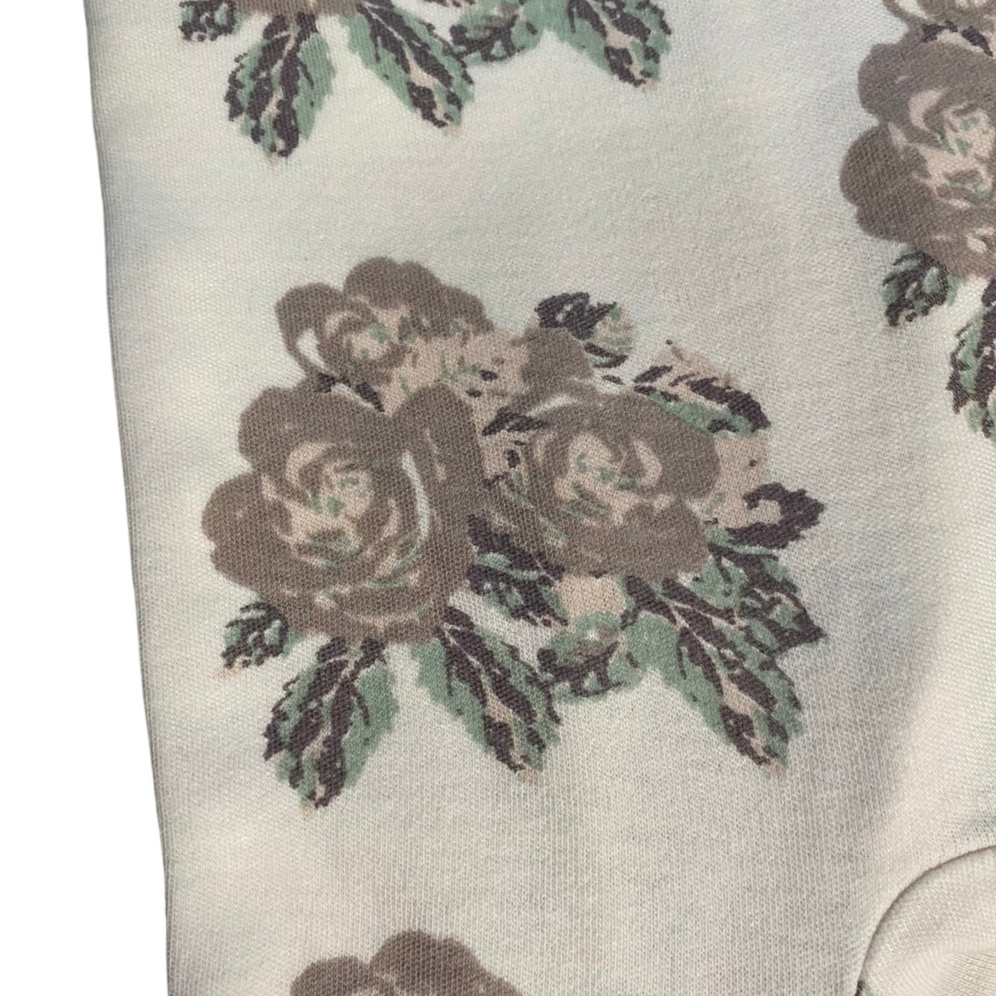 Kate Quinn Organics white floral long sleeve full zip pajama one piece SIZE 0-3M