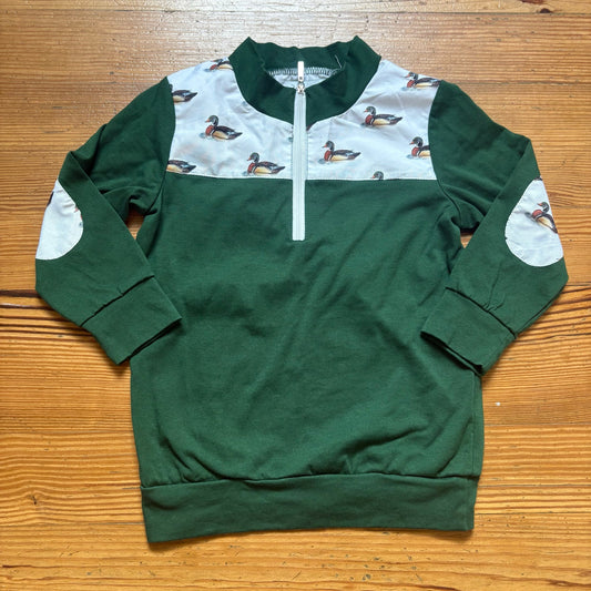 Little Lovely green mallard duck quarter zip toddler shirt SIZE 4T