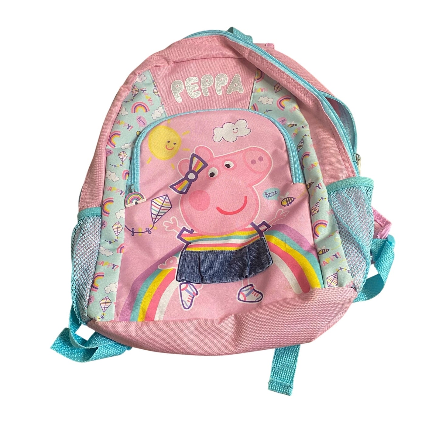 Peppa Pig light pink Peppa graphic adjustable double pocket backpack