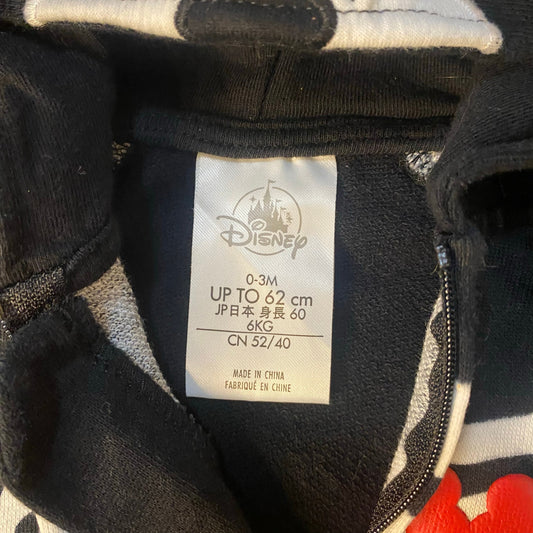 Disney Mickey Mouse Halloween long sleeve pant hooded skeleton bodysuit SIZE 0-3