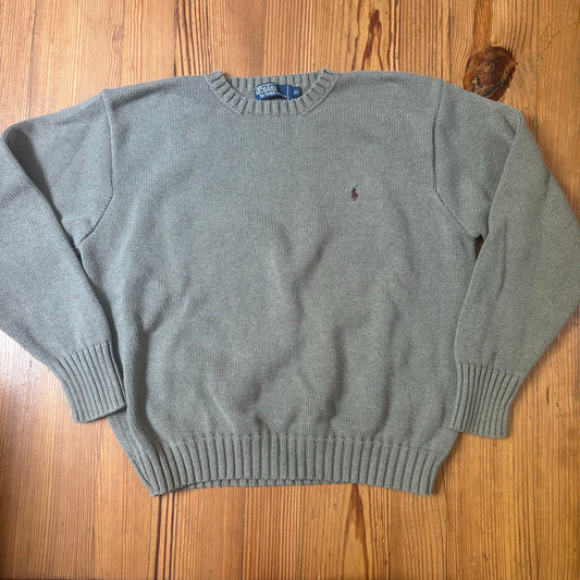 Polo Ralph Lauren taupe brown knit crew sweater SIZE XL