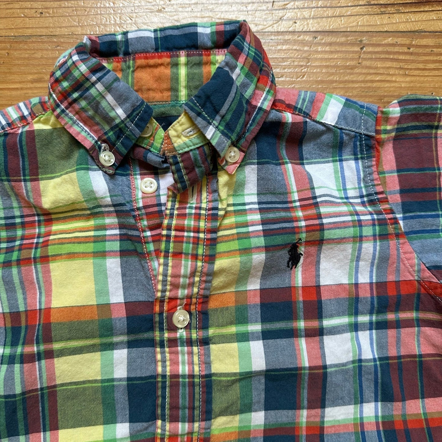 Ralph Lauren colorful checkered short sleeve button up shirt SIZE 2
