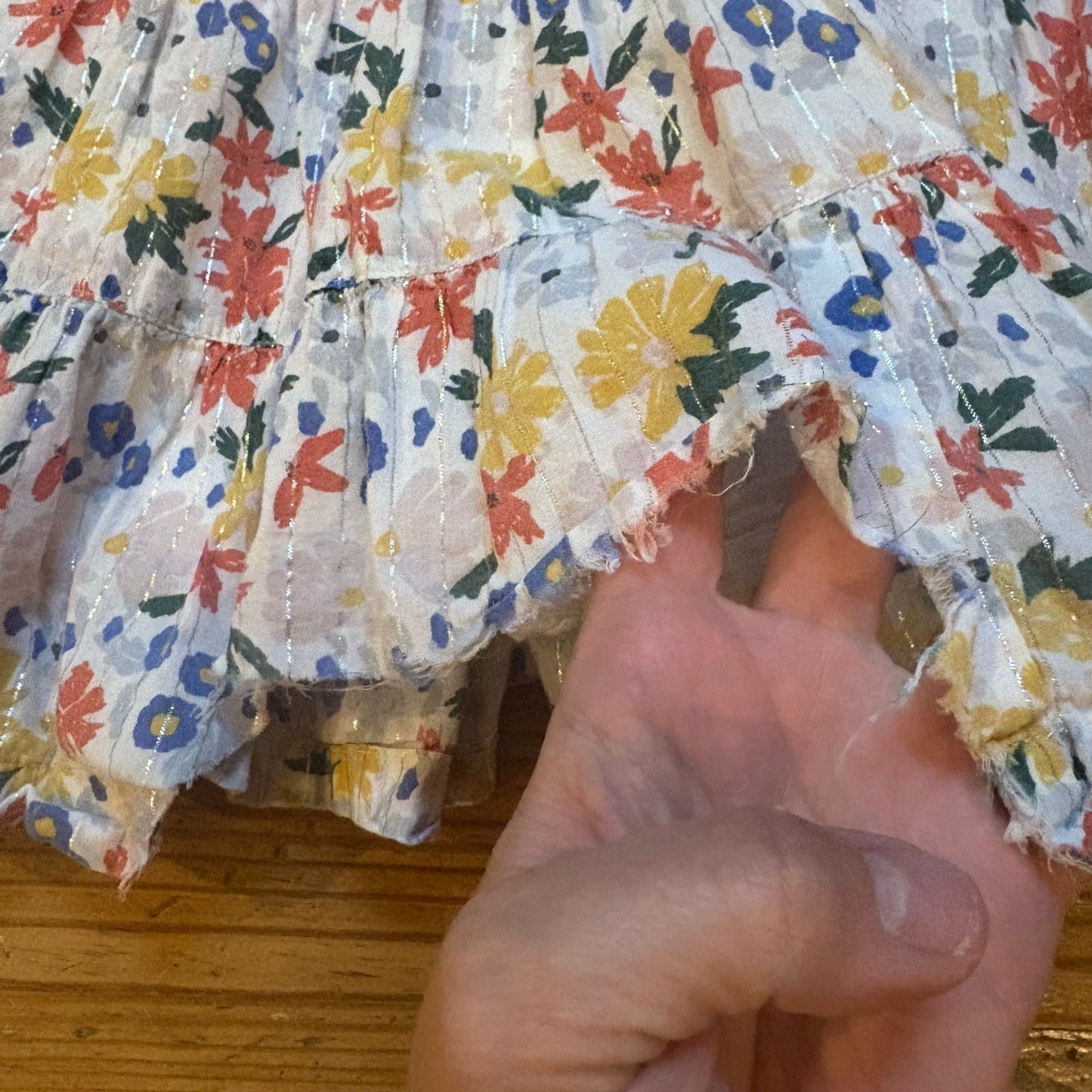 Pink Chicken white floral flutter short sleeve toddler dress SIZE 2T