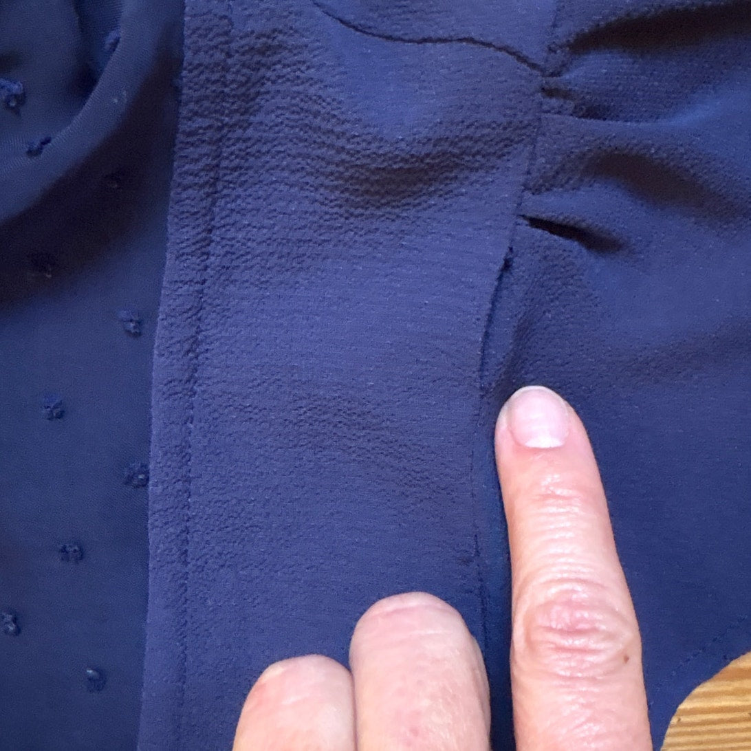 ModCloth dark blue button front flutter cap sleeve sheer accent dress SIZE XL