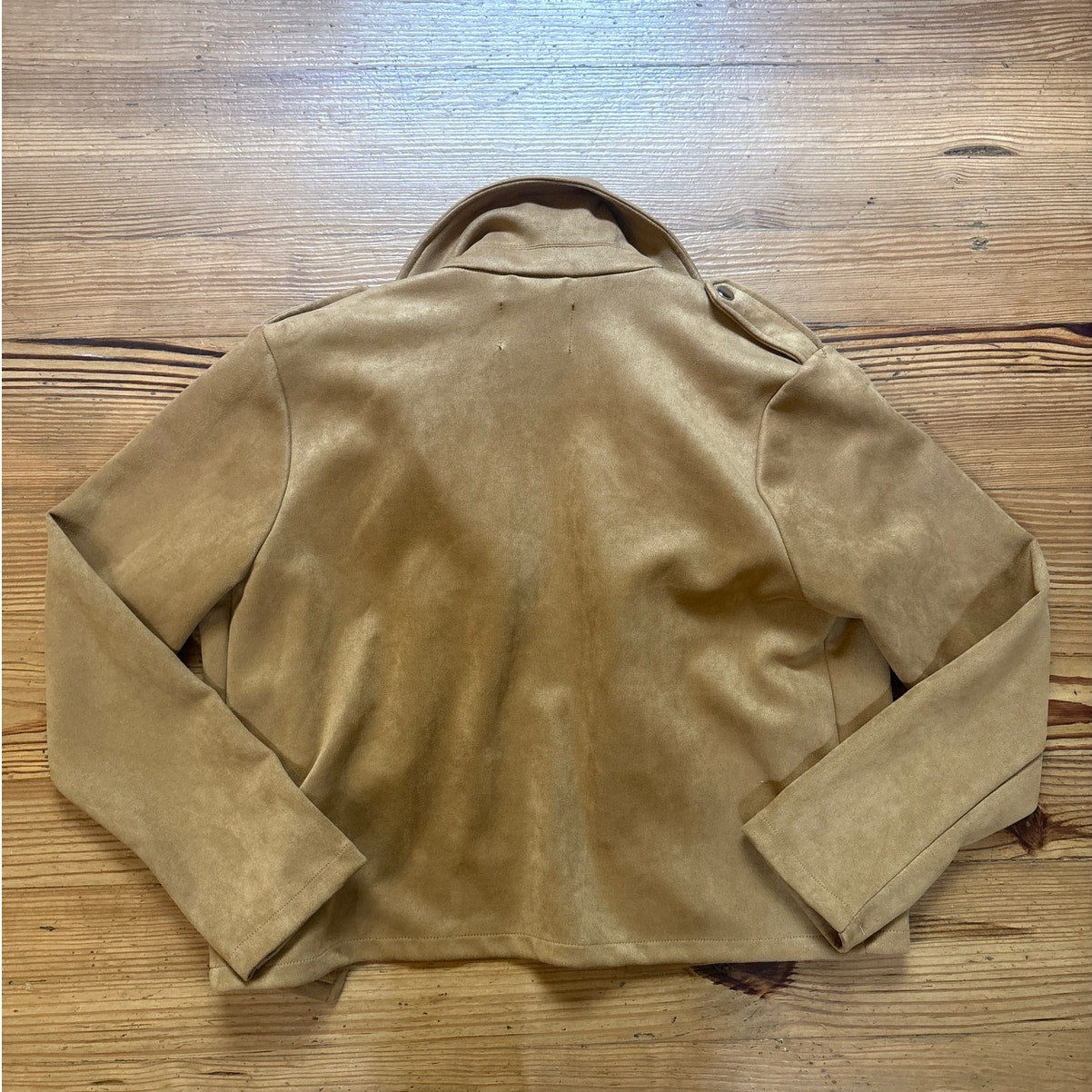 Ookie & LaLa brown tan faux suede open  jacket SIZE M