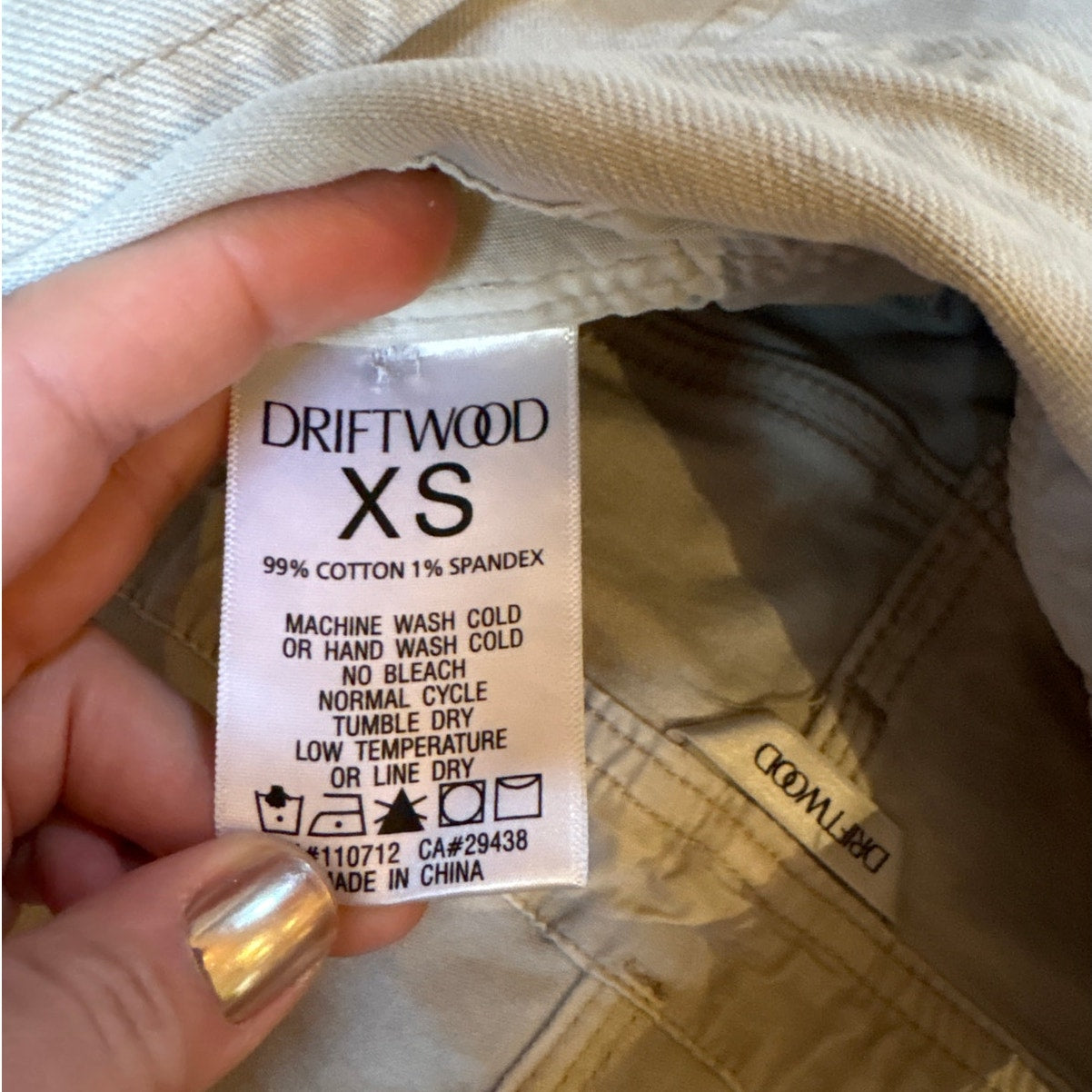 Driftwood Porcelain etched beige floral embroidered jean overalls SIZE XS