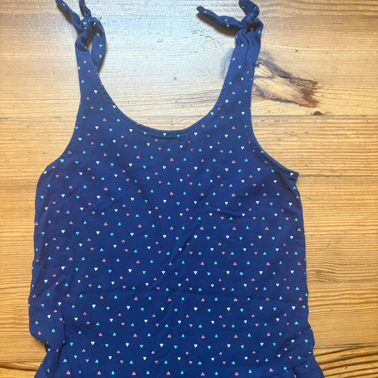 Tea blue colorful triangle geometric sleeveless girls dress SIZE 10