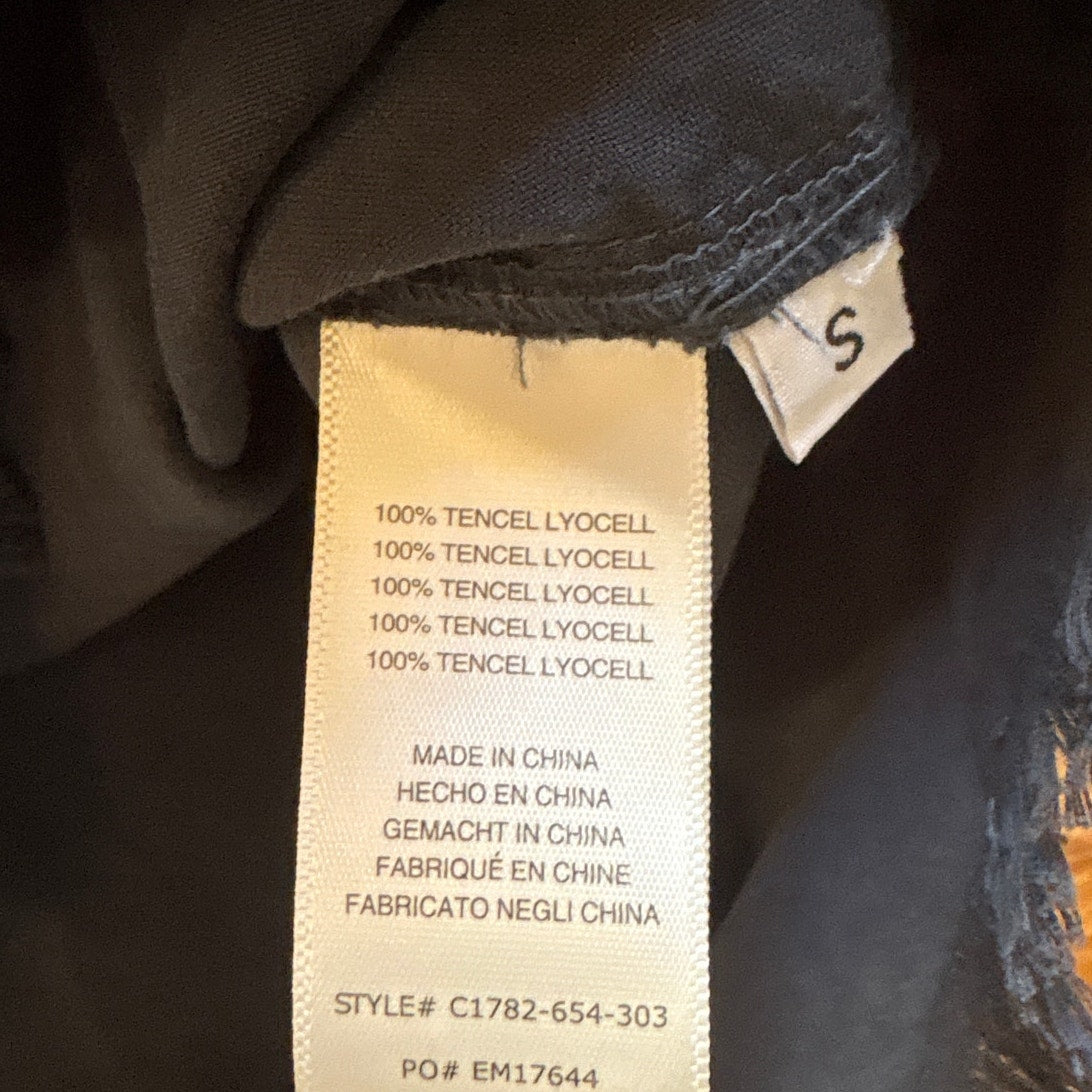 Cloth & Stone blue silver star plunge neckline button long sleeve shirt SIZE S