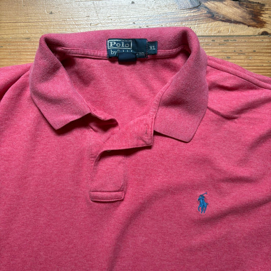 Polo Ralph Lauren pink salmon cotton short sleeve mens polo shirt SIZE XL