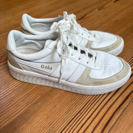 Gola white gray suede low top lace up sneakers SIZE 8