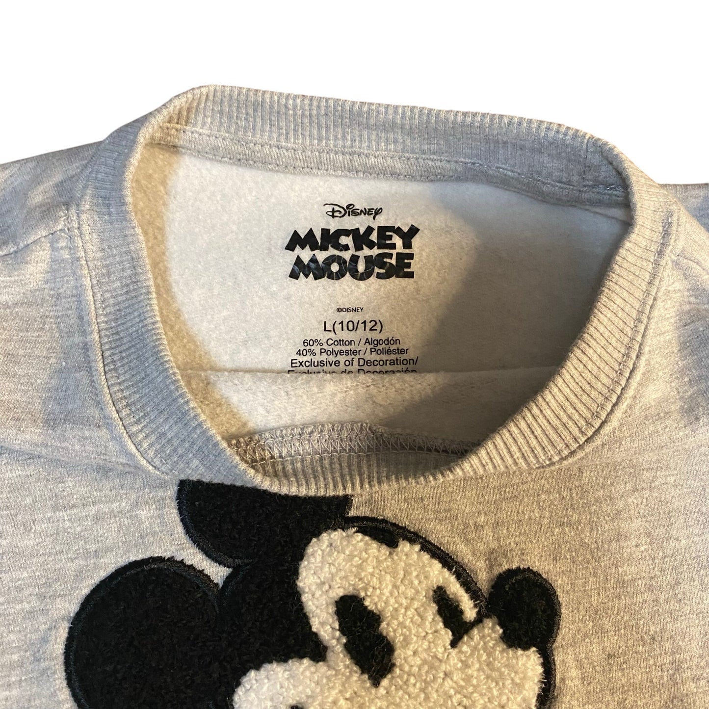 Disney Mickey Mouse embroidered light gray sweatshirt SIZE L