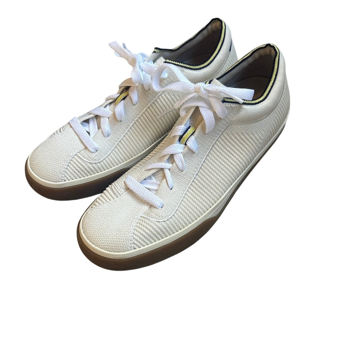Rothy's The Lace Up white knit fabric womens low top sneakers SIZE 7