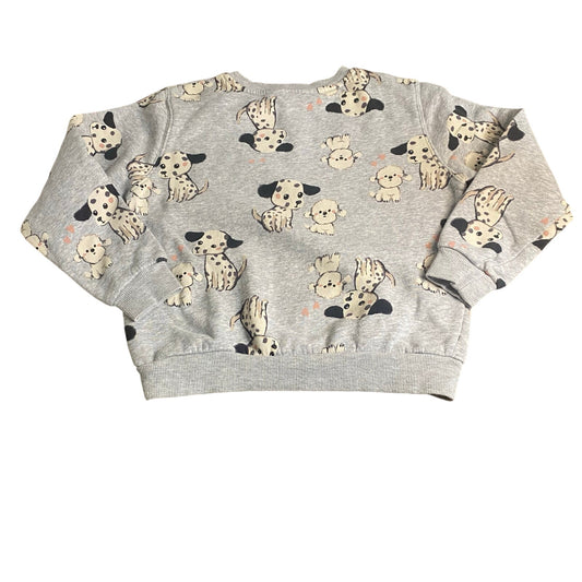 H&M gray Dalmatian hearts pattern crew pullover sweatshirt SIZE 6