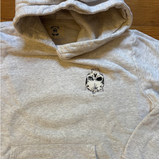 MBM X Valentina light gray Made in H*ll skull graphic hooded sweatshirt SIZE M
