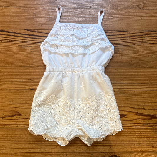 Mud Pie white lace tank shorts baby romper SIZE 24M