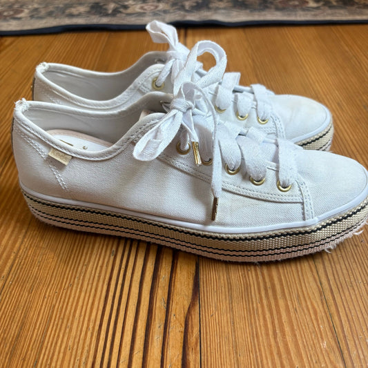 Keds X Kate Spade white platform low top lace sneakers SIZE 7.5