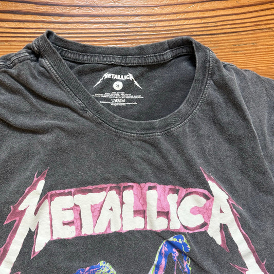 Metallica dark gray neon graphic short sleeve shirt SIZE S