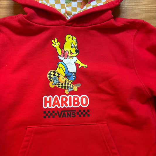 VANS red Haribo gummy bears graphic hooded boys sweatshirt SIZE 5