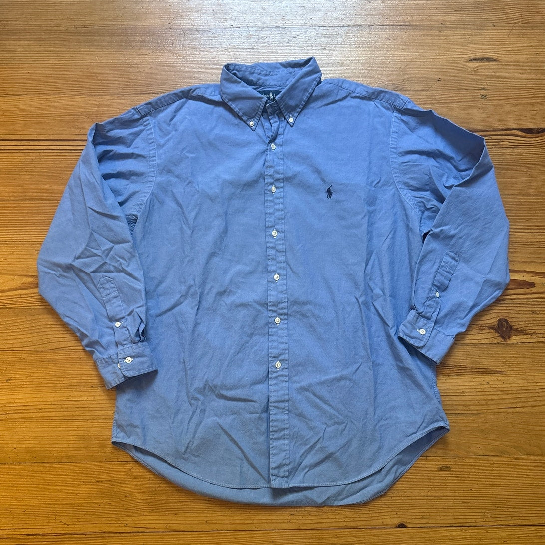 Ralph Lauren Yarmouth cotton oxford blue long sleeve dress shirt SIZE 17