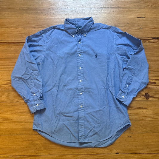 Ralph Lauren Yarmouth cotton oxford blue long sleeve dress shirt SIZE 17