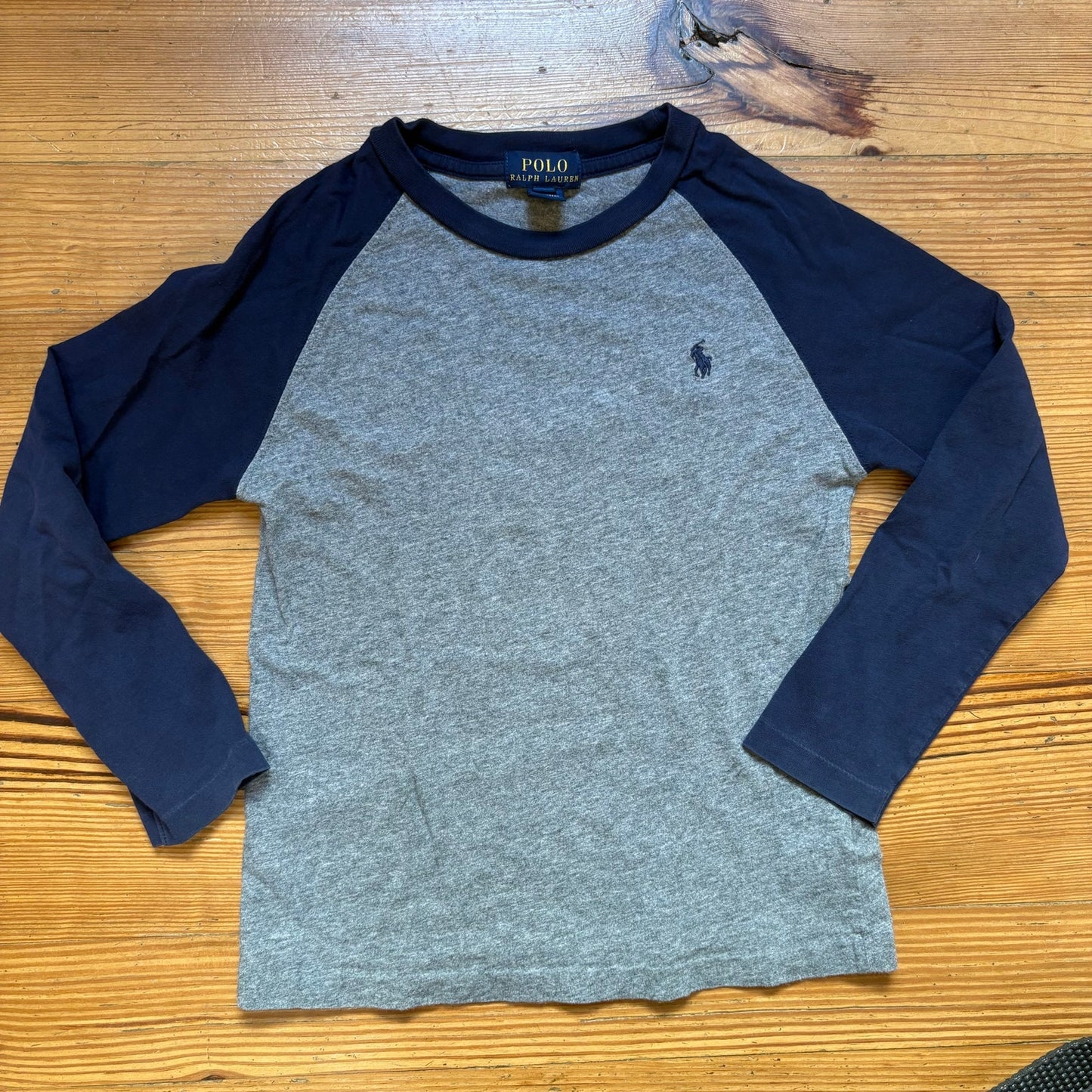Polo Ralph Lauren gray navy long sleeve 3 shirt SIZE 6