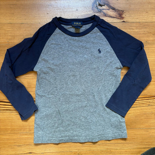 Polo Ralph Lauren gray navy long sleeve 3 shirt SIZE 6