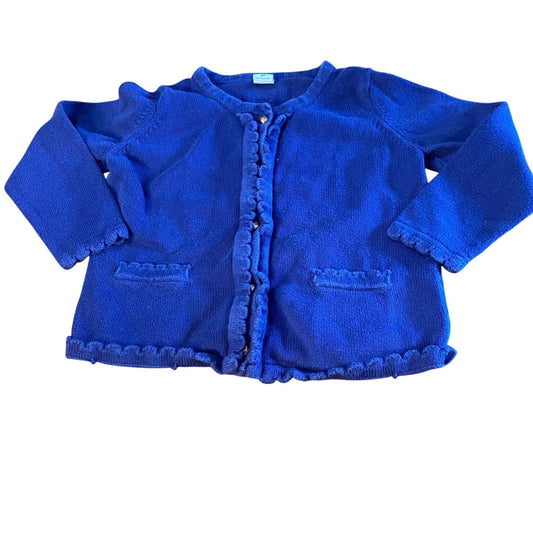 Janie and Jack dark navy blue button scalloped toddler cardigan sweater SIZE 2T