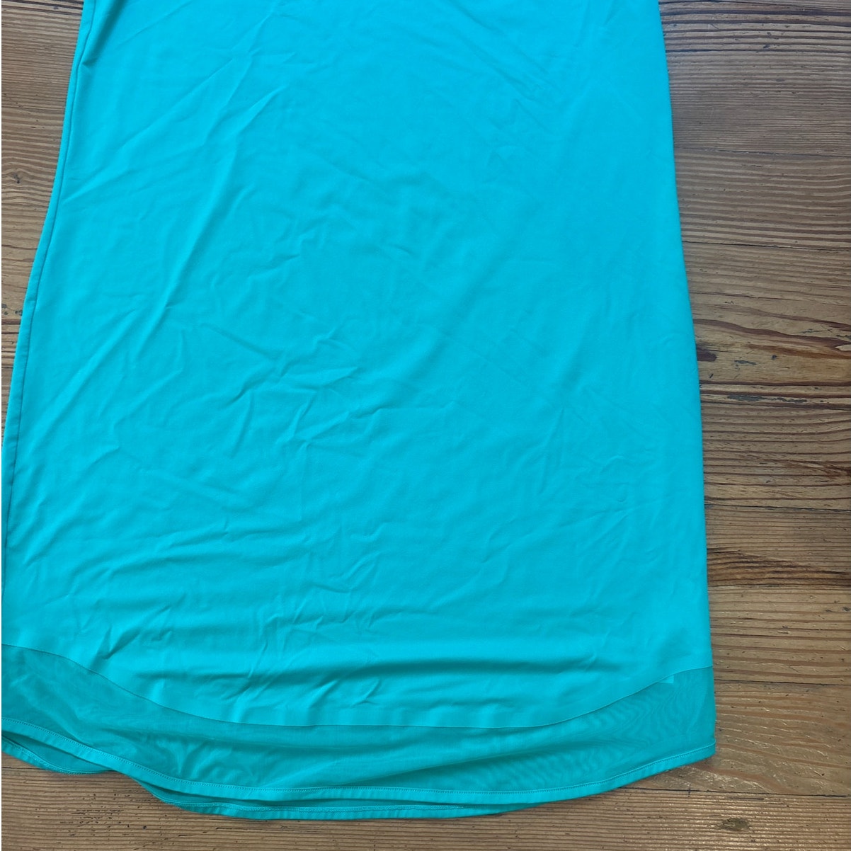 Athleta green sheer bottom hem tank athletic not lined dress SIZE MT