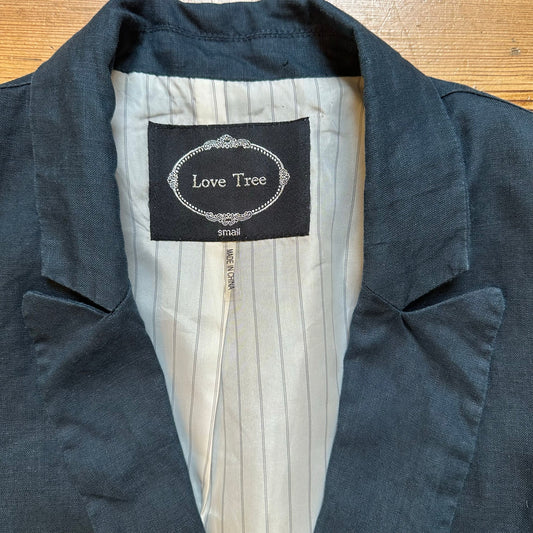 Love Tree navy blue linen button blazer SIZE S