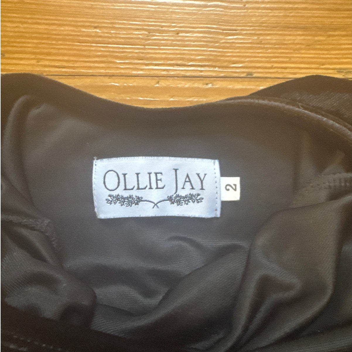 Ollie Jay black velvet long sleeve tutu dance one piece SIZE 2