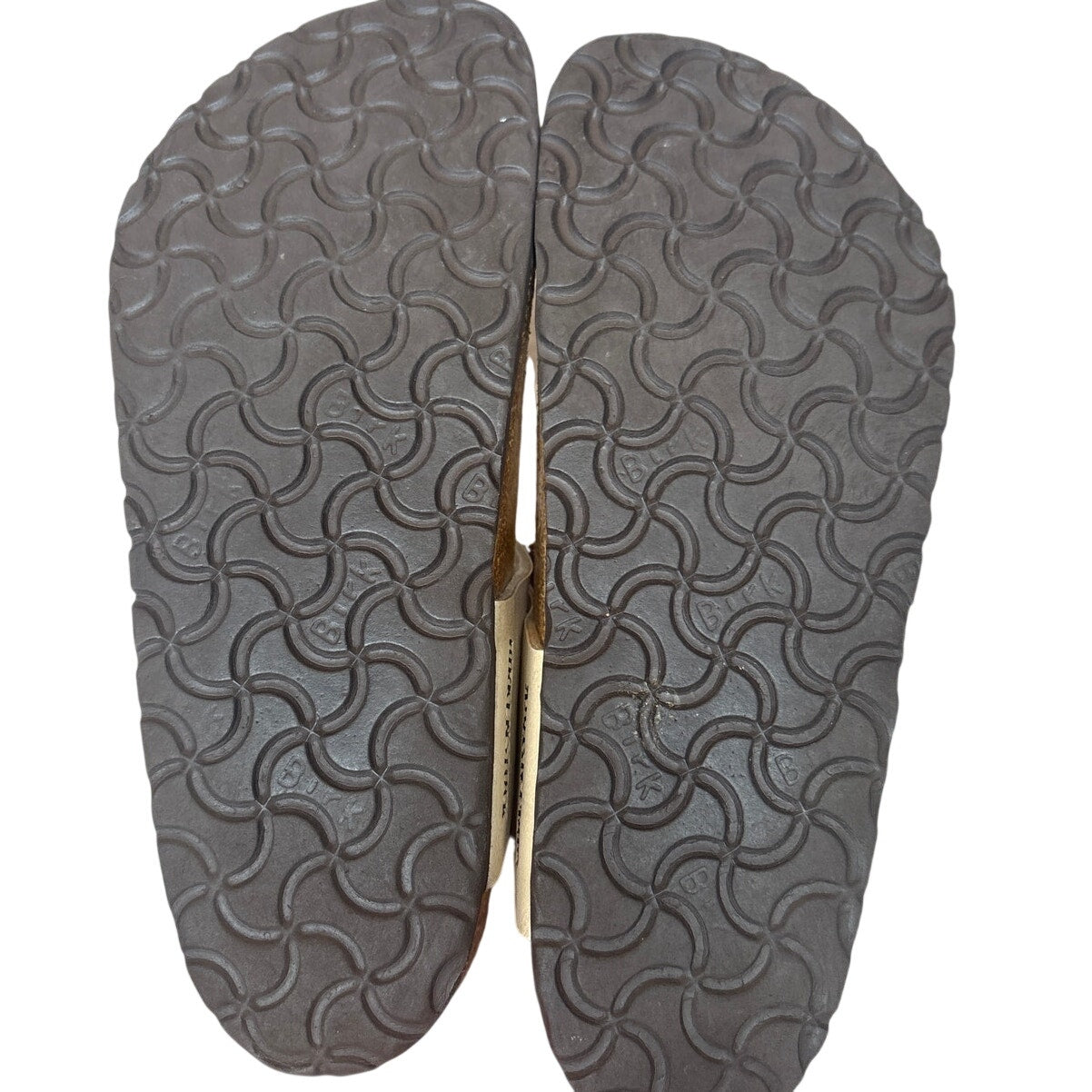 Birkenstock Recovery pearl white brown sole thong slip on leather sandal SIZE 37