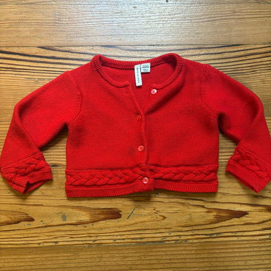 Janie and Jack red knit button up baby cardigan sweater SIZE 6-12