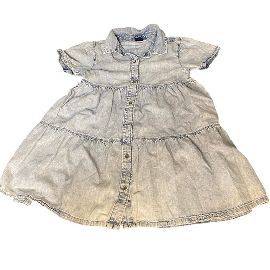Gap light acid wash denim tiered short sleeve jean dress SIZE S