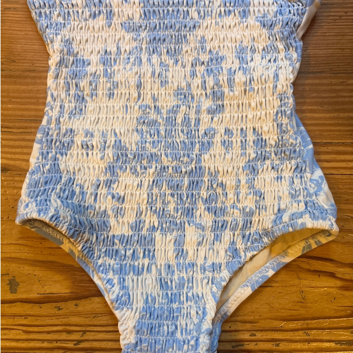 Shade Critters white blue toile daisy strap one piece swimsuit SIZE 2T