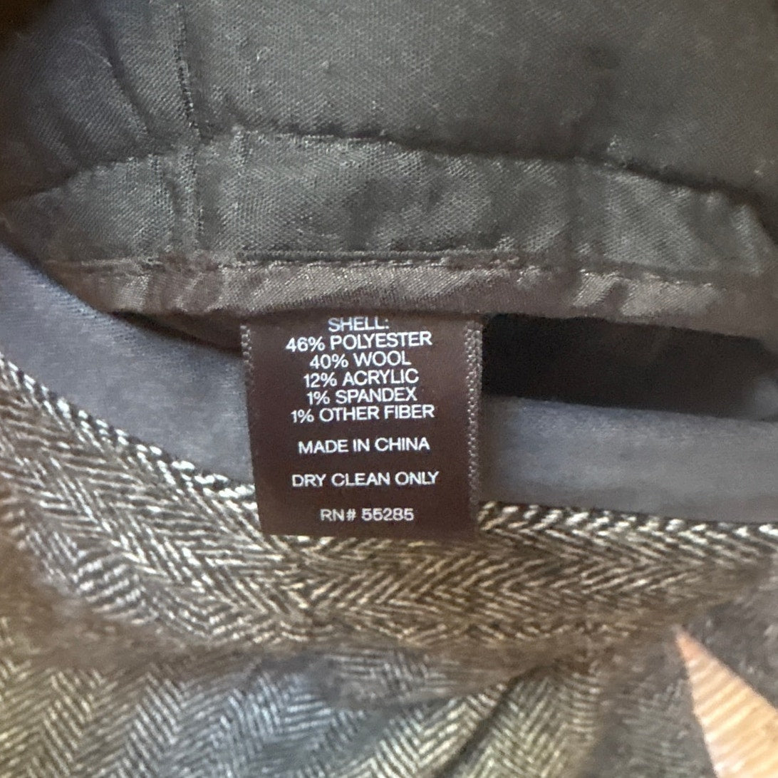 Express Editor black tweed wool blend herringbone wide leg trouser pants SIZE 8R