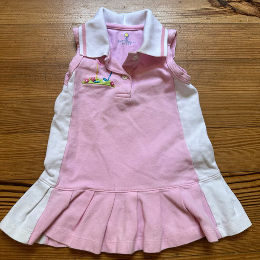 Florence Eiseman pink white polo tank golf embroidered dress SIZE 2T