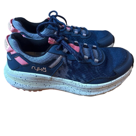 Ryka Taiga Trail blue pink accent womens hiking sneakers SIZE 8.5