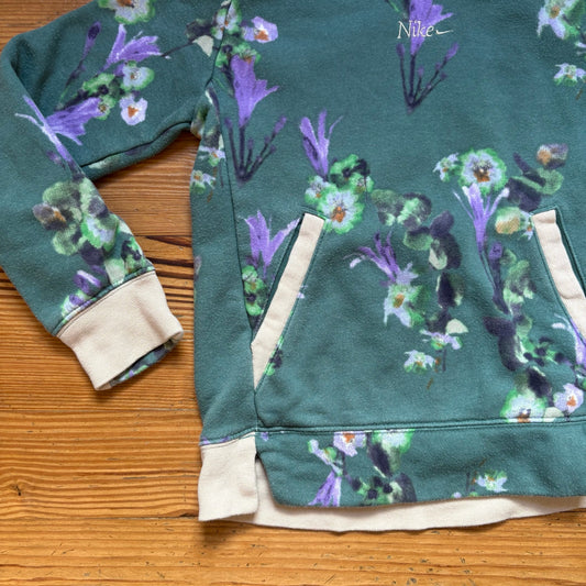 Nike green purple floral hoodie sweatshirt SIZE 4