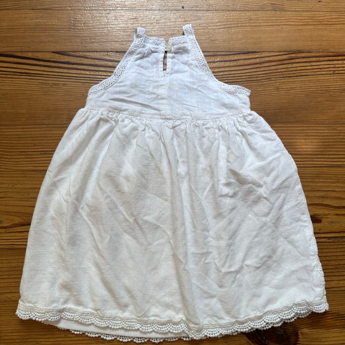 Chelsea & Violet white black embroidered linen blend lace dress SIZE 2T