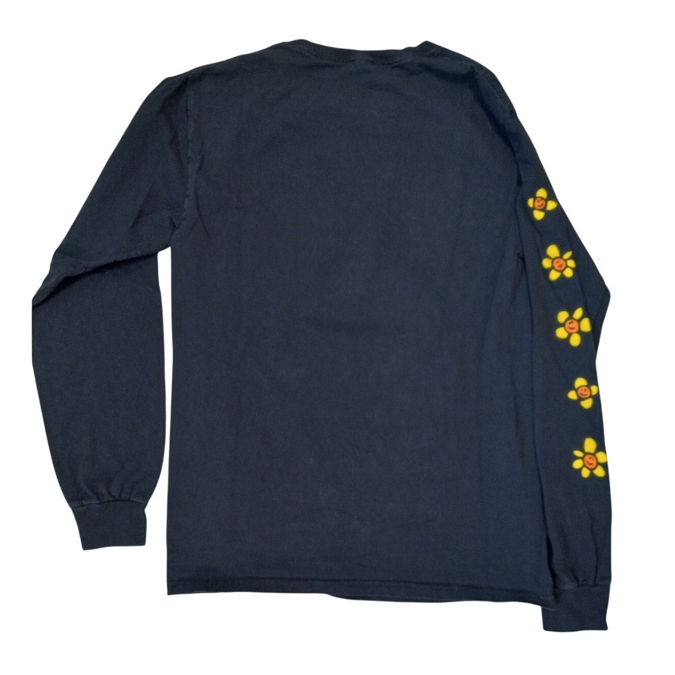 Neff black yellow smily face explosion graphic long sleeve shirt SIZE S