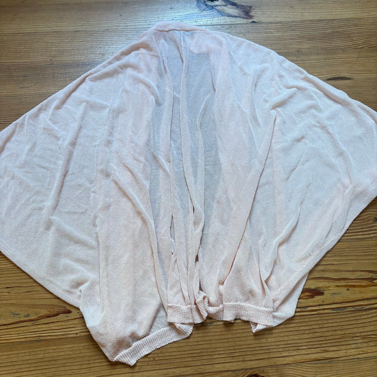 Eileen Fisher light blush pink sheer open cardigan sweater SIZE 2X