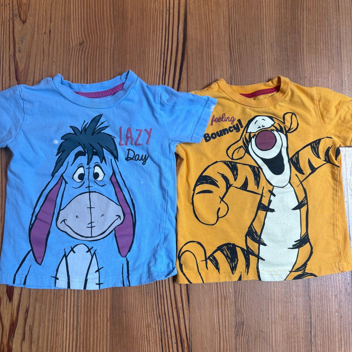 Disney Winnie the Pooh Tigger Eeyore twin baby short sleeve shirts SIZE 2T