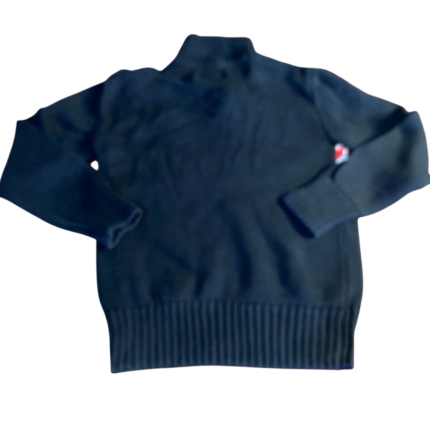 Chaps black knit quarter zip red winter snowflake youth sweater SIZE S