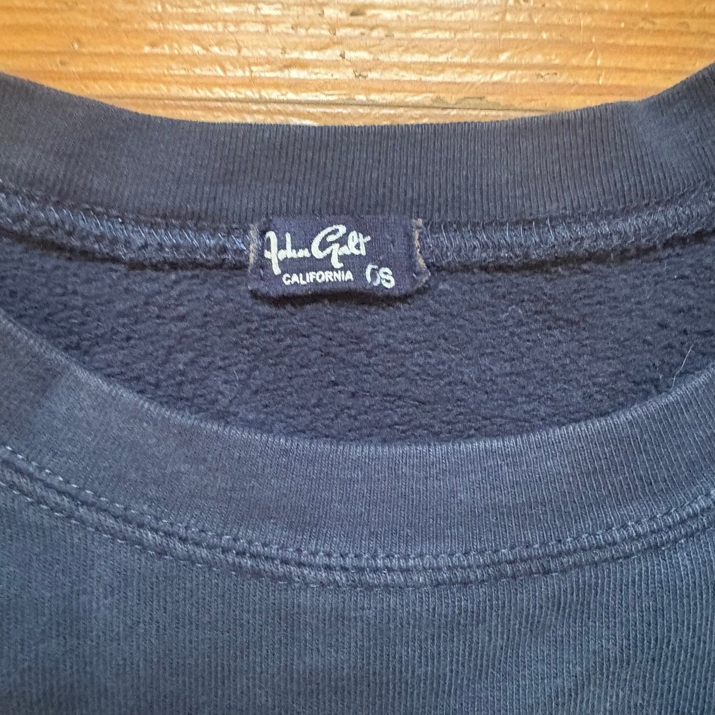 John Galt dark navy blue white striped crew cropped sweatshirt SIZE OS