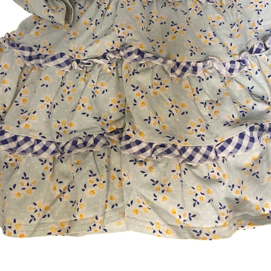 Shrimp & Grits Kids light green floral tiered long sleeve dress SIZE XS
