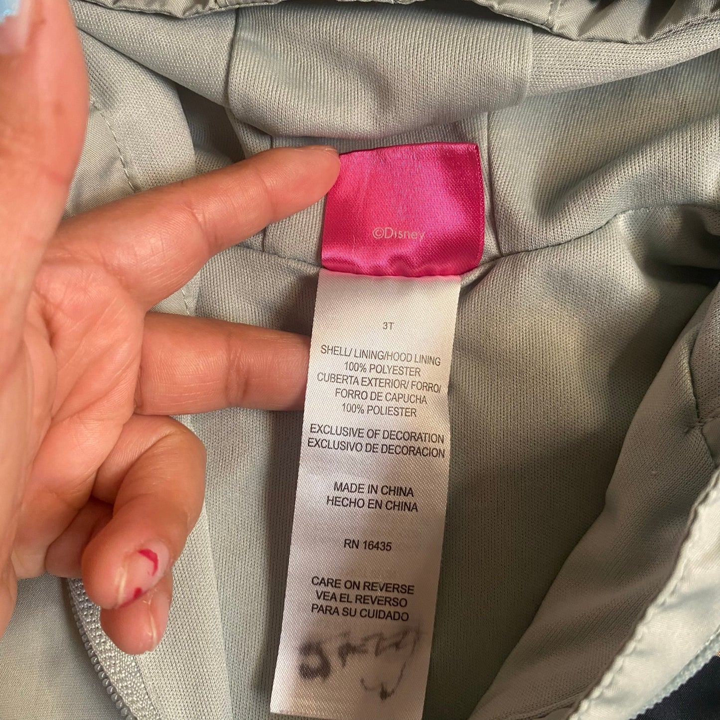 Disney Minnie Mouse light green ears hood full zip ruffle light jacket SIZE 3T