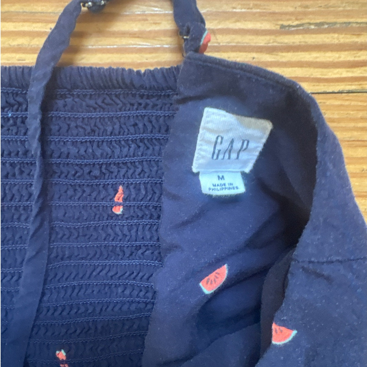 Gap dark blue watermelon print blue spaghetti strap adjustable sundress SIZE M