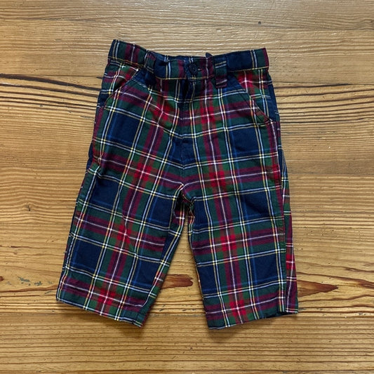 U.S. Polo Assn. red blue plaid holiday adjustable waist baby pants SIZE 12M